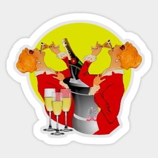 Drink with blonde girl Sticker